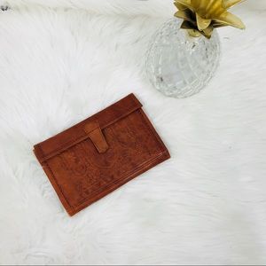 Vintage Brown Leather Wallet Hipster Boho